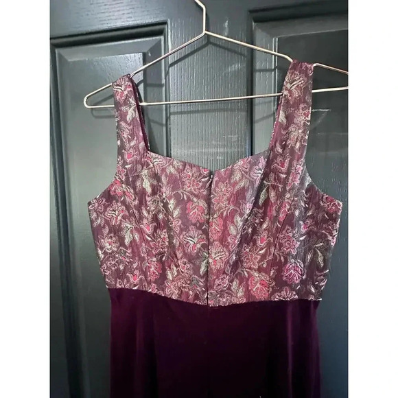 Vintage Patra Red Floral Stretch Velvet Dress with jacket Size 8 - Picture 8 of 13